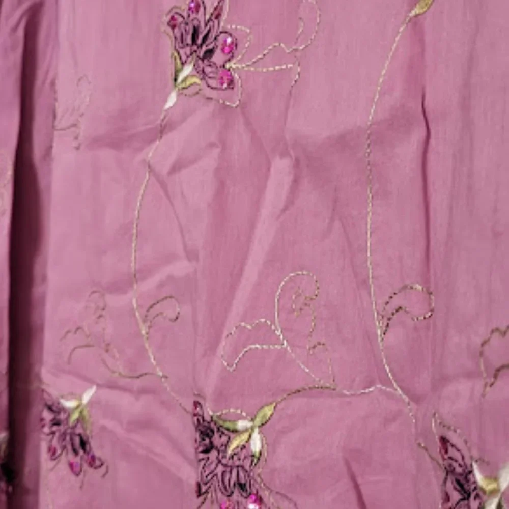 Trixxi Junior's Vintage Lavender Floral Embroidered Midi A-Line Skirt Size 3 🐈 - Picture 8 of 12